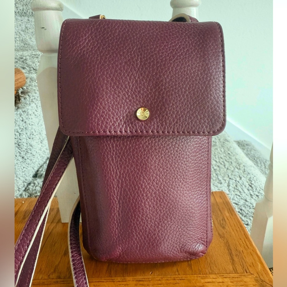 FREE FREE G.I.L.I. Plum Leather Mini Bag phone case. Free with a $400 purchase